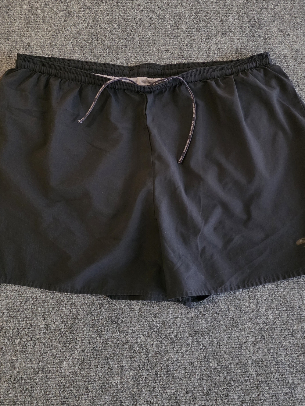 Brooks Black Womens Athletic Shorts with Drawstring